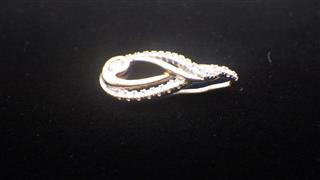 10K Diamond Cluster Tear Drop Pendant 2 Tone Yellow and White Gold 2.4g